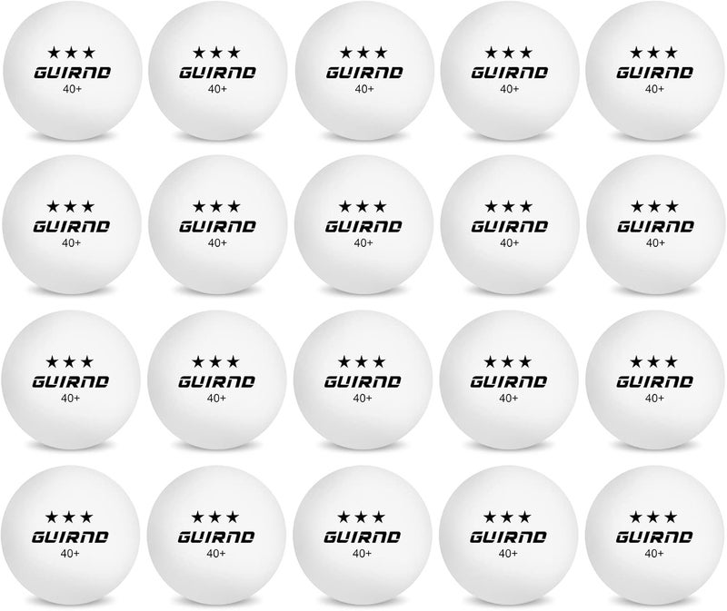 Guirnd 20 Pack Ping Pong Balls, 3 Star Table Tennis Balls, 40+ Pong Ball Competition and Recreational Play, Abs Ping Pong Ball, Games, DIY - Image 1